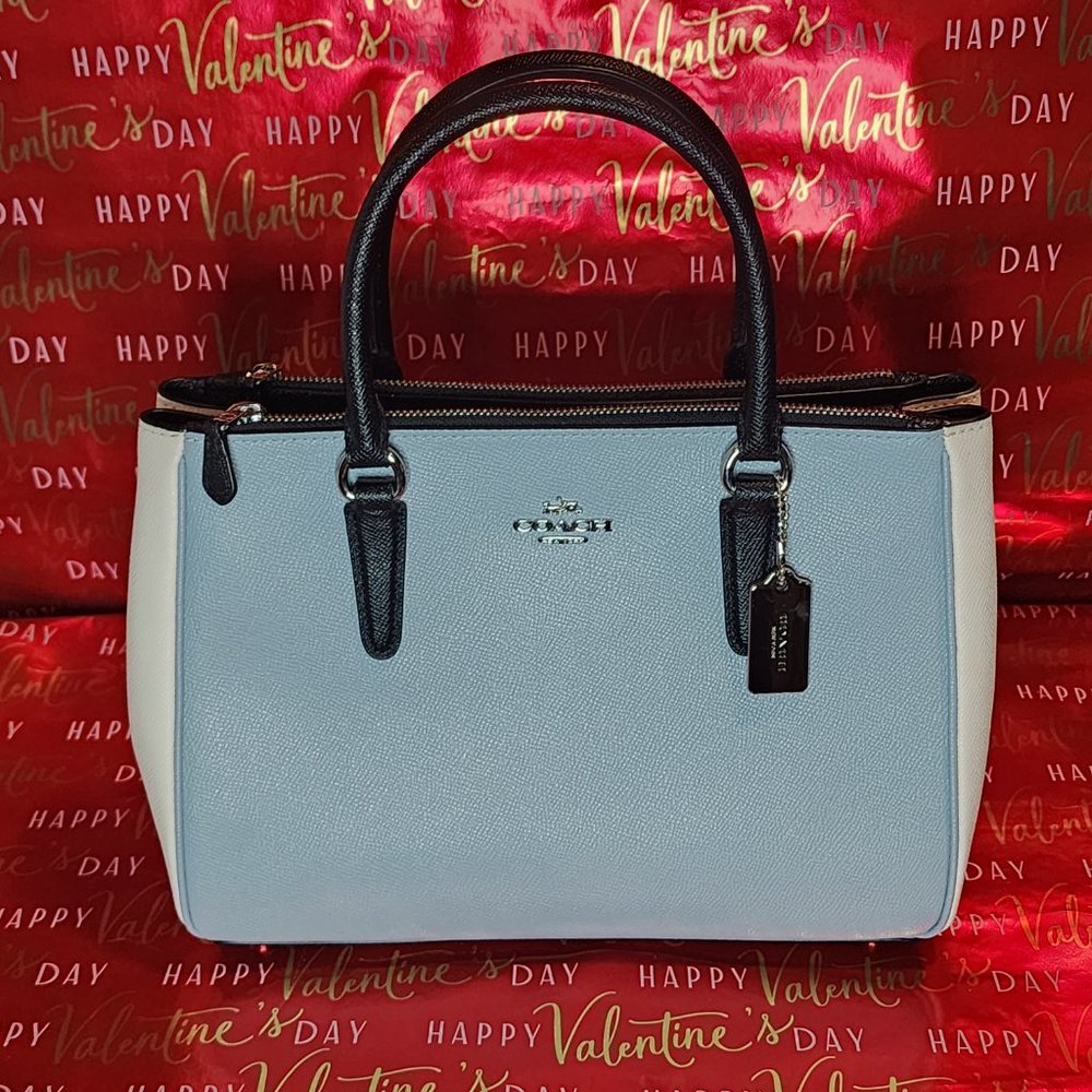 NWT Coach Purse with Crossbody Strap Baby Blue And White